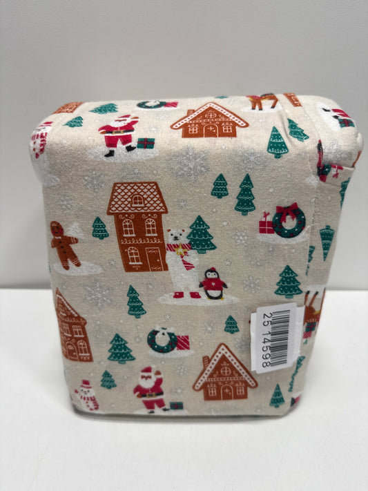 Queen Christmas Flannel Sheet Set Gingerbread Scene - Wondershop