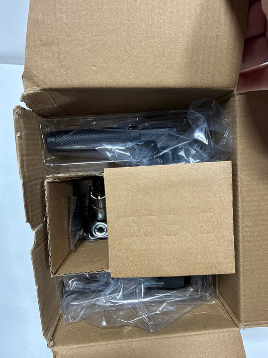 Kwikset 720PVLRCT Prava Passage Door Lever Set with Knurled Handle and Rectangle Rose Matte Black