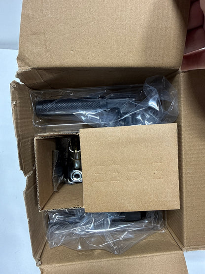 Kwikset 720PVLRCT Prava Passage Door Lever Set with Knurled Handle and Rectangle Rose Matte Black