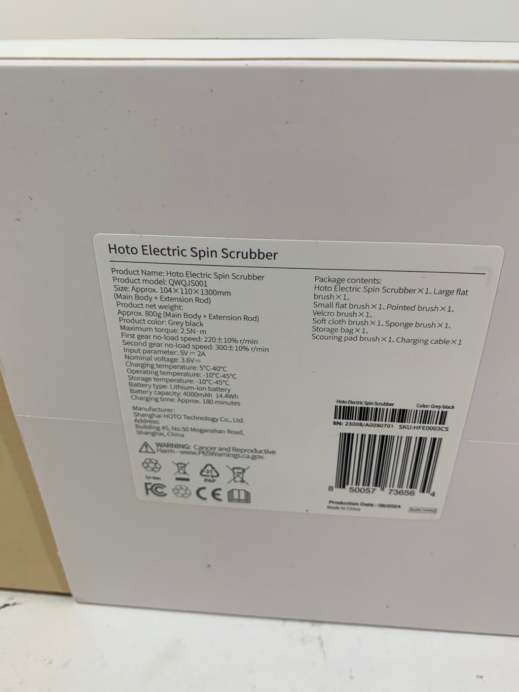 HOTO Cordless Spin Scrubber: 2.5 N·M torque six brush heads IPX7 rated - *Kitchen & Dining