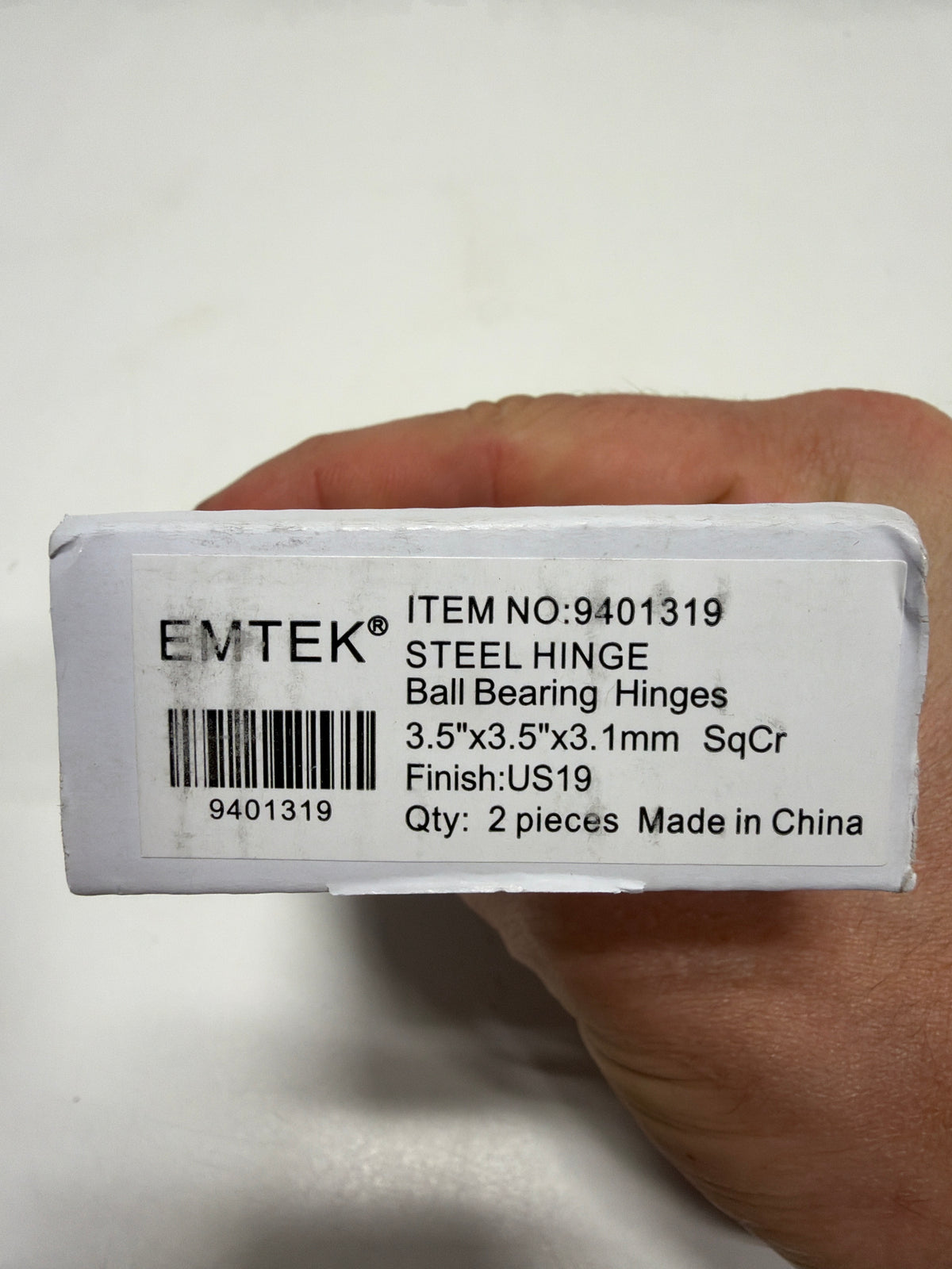 2 x Emtek 3-1/2" x 3-1/2" Plated Steel Heavy Duty Square Corner Ball Bearing Hinges - Pair