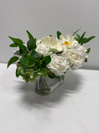 Faux 10” Mixed Rose & Hydrangea Arrangement