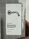 Hansgrohe 04186 IBox Standard 9" Shower Arm with Escutcheon Plate and 1/2" Male Inlet Chrome
