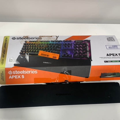 SteelSeries - Apex 5 Full Size Wired Mechanical Hybrid Blue Tactile & Clicky Switch Gaming Keyboard with RGB Backlighting - Black
