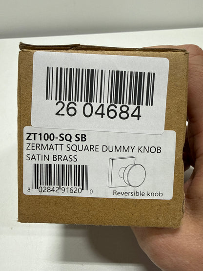Sure-Loc Zt100-Sq Zermatt Non-Turning One-Sided Dummy Door Knob - Brass
