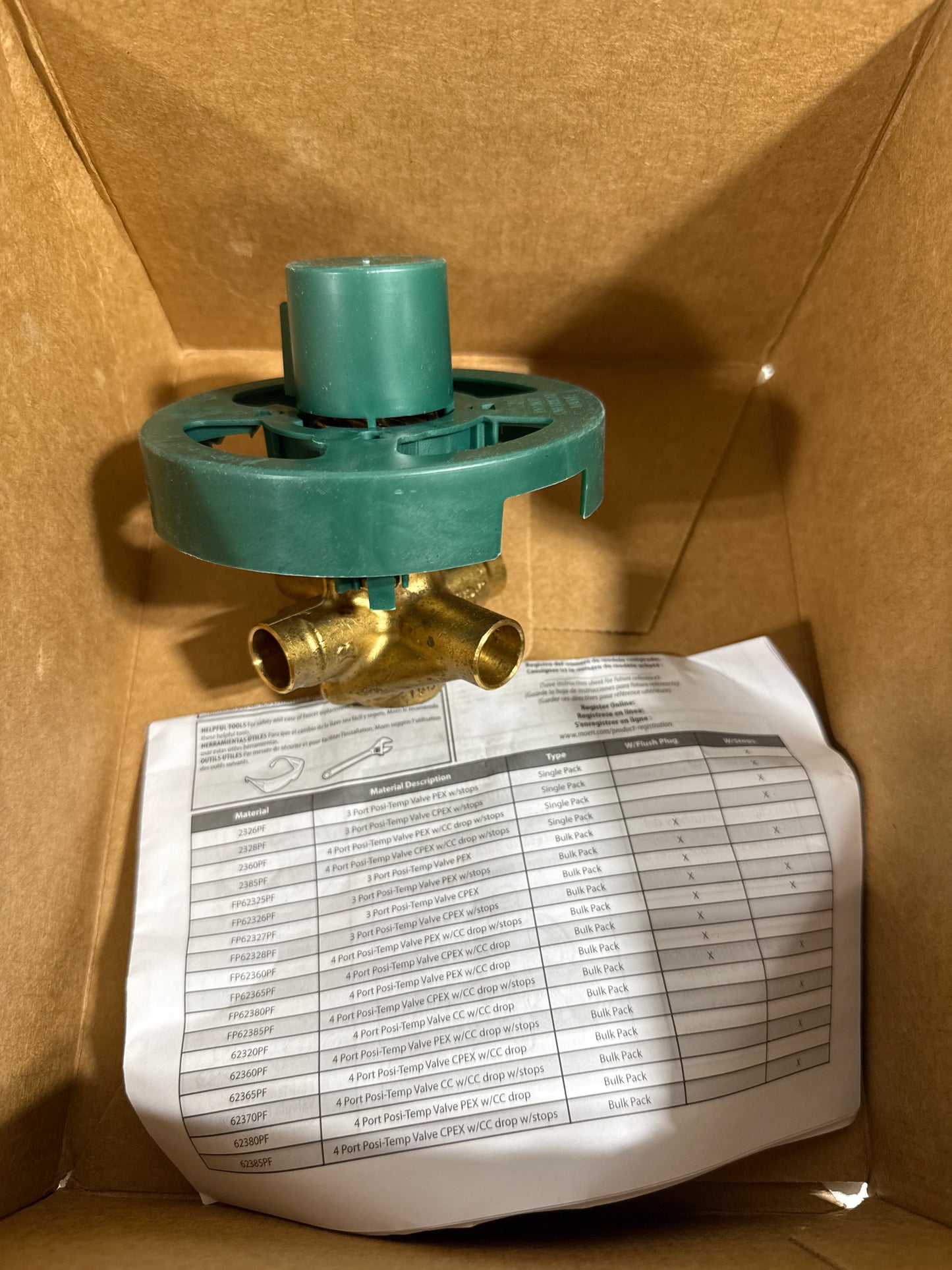 Moen 8370HD 1/2 Inch Sweat (Copper-to-Copper) Posi-Temp Pressure Balancing Rough-in Valve (No Stops)