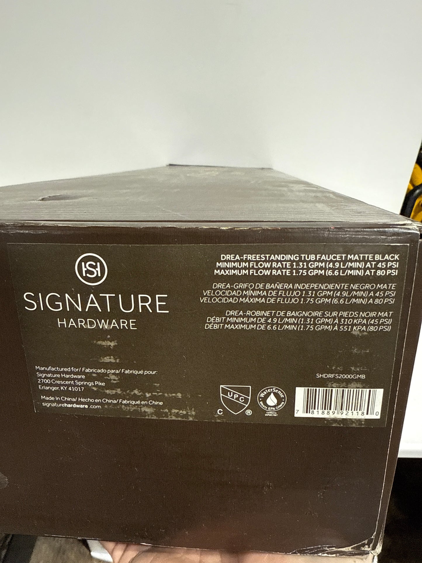 Signature Hardware 953918 Drea Floor Mounted Tub Filler with Built-in Diverter