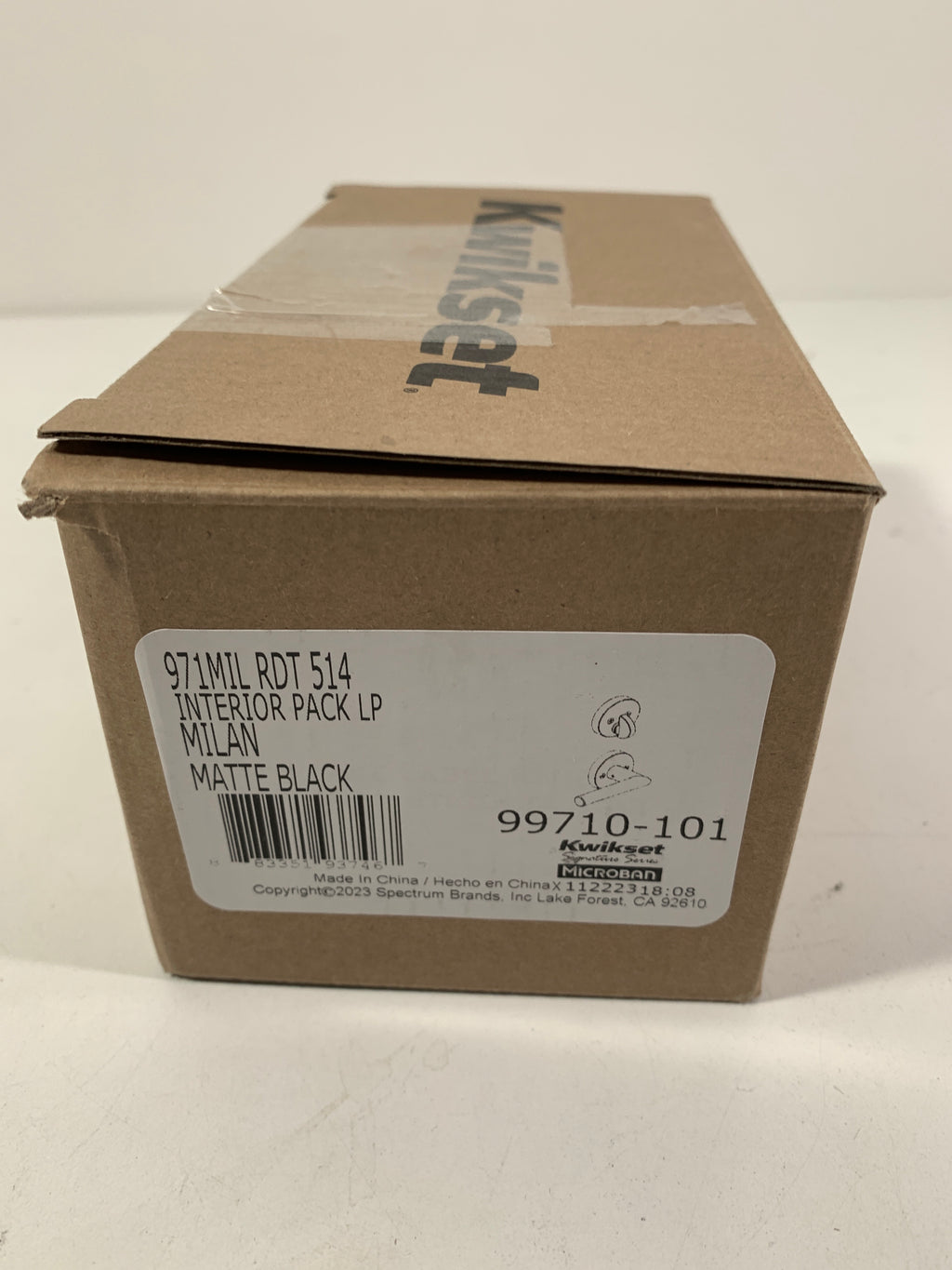 Kwikset 971MILRDTV1 Milan Lever Single Cylinder Interior Pack with Round Rose for Handlesets Matte Black Door Hardware