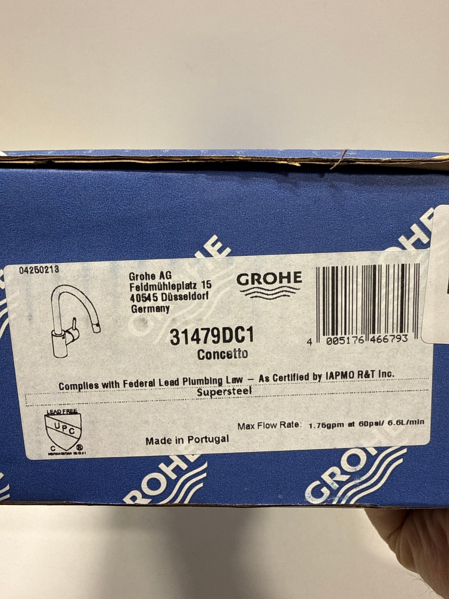 GROHE 31479DC1 Concetto Pull-Down Bar Kitchen Faucet with Sprayer. 1.75 GPM, Supersteel (Stainless Steel)