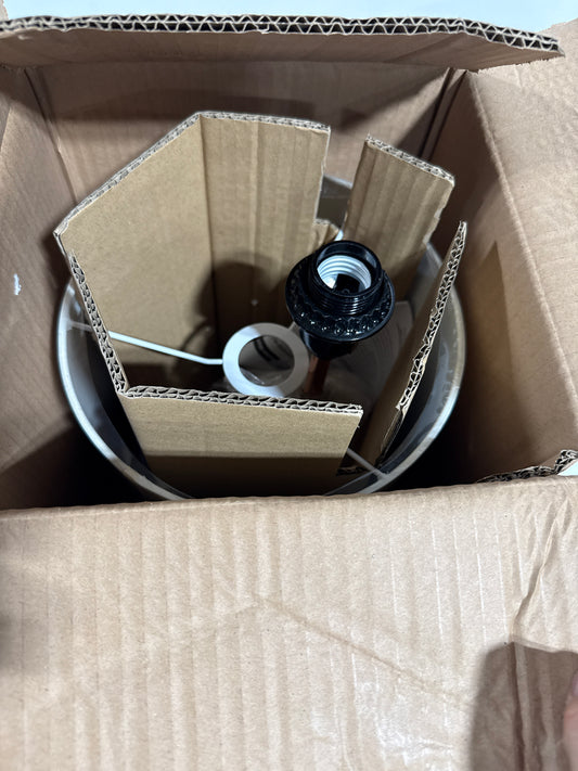 Limelights - Stick Lamp with USB charging port and Fabric Shade - White/Rose Gold