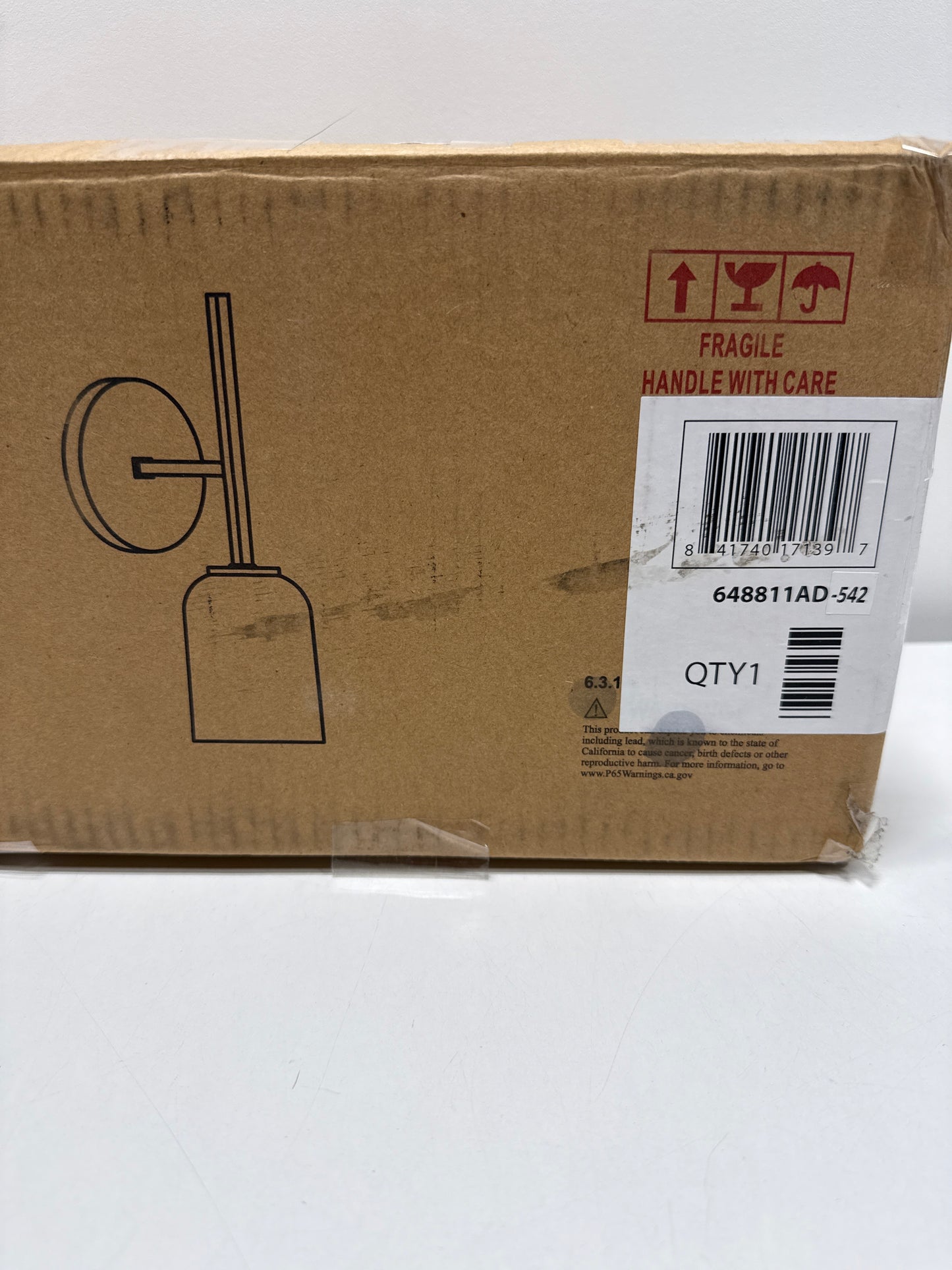 HomePlace Lighting 648811AD-542 Lawson Transitional Soft White Glass Bell Wall Sconce, 1-Light 100 Watt, 14" H x 5" W, Brass