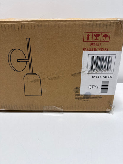 HomePlace Lighting 648811AD-542 Lawson Transitional Soft White Glass Bell Wall Sconce, 1-Light 100 Watt, 14" H x 5" W, Brass