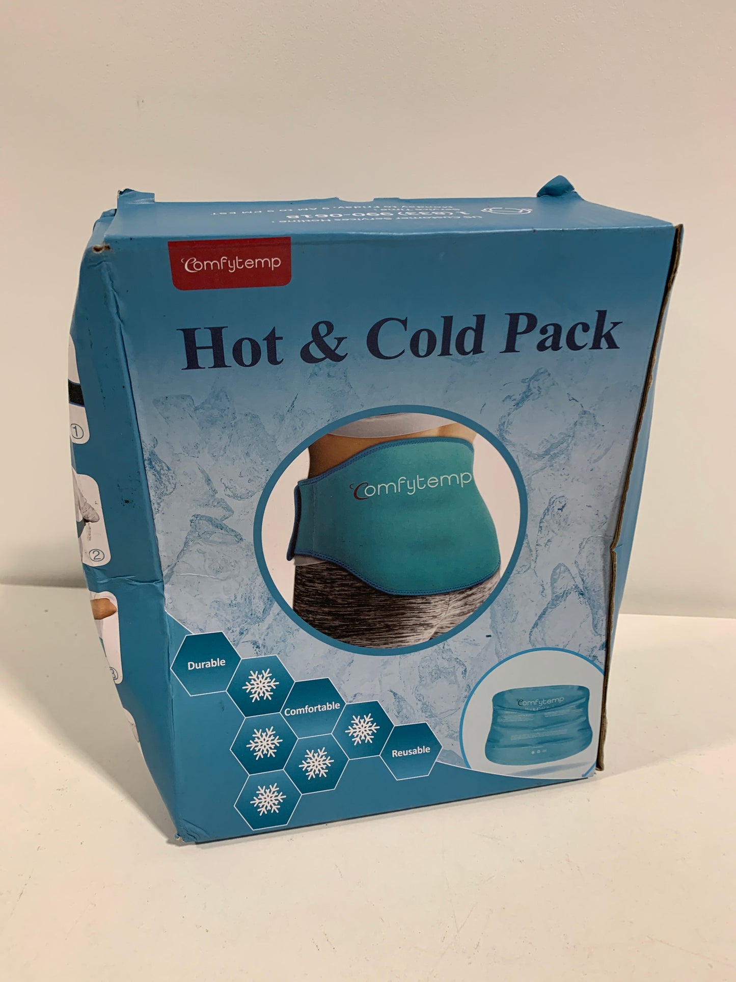 Comfytemp Ice Pack for Lower Back Pain Relief, Reusable Gel Ice Pack Wrap for Sciatica Nerve Injuries with Hot Cold Compress, Lumbar Brace for Herniated Disc, Tailbone, Waist Coccyx