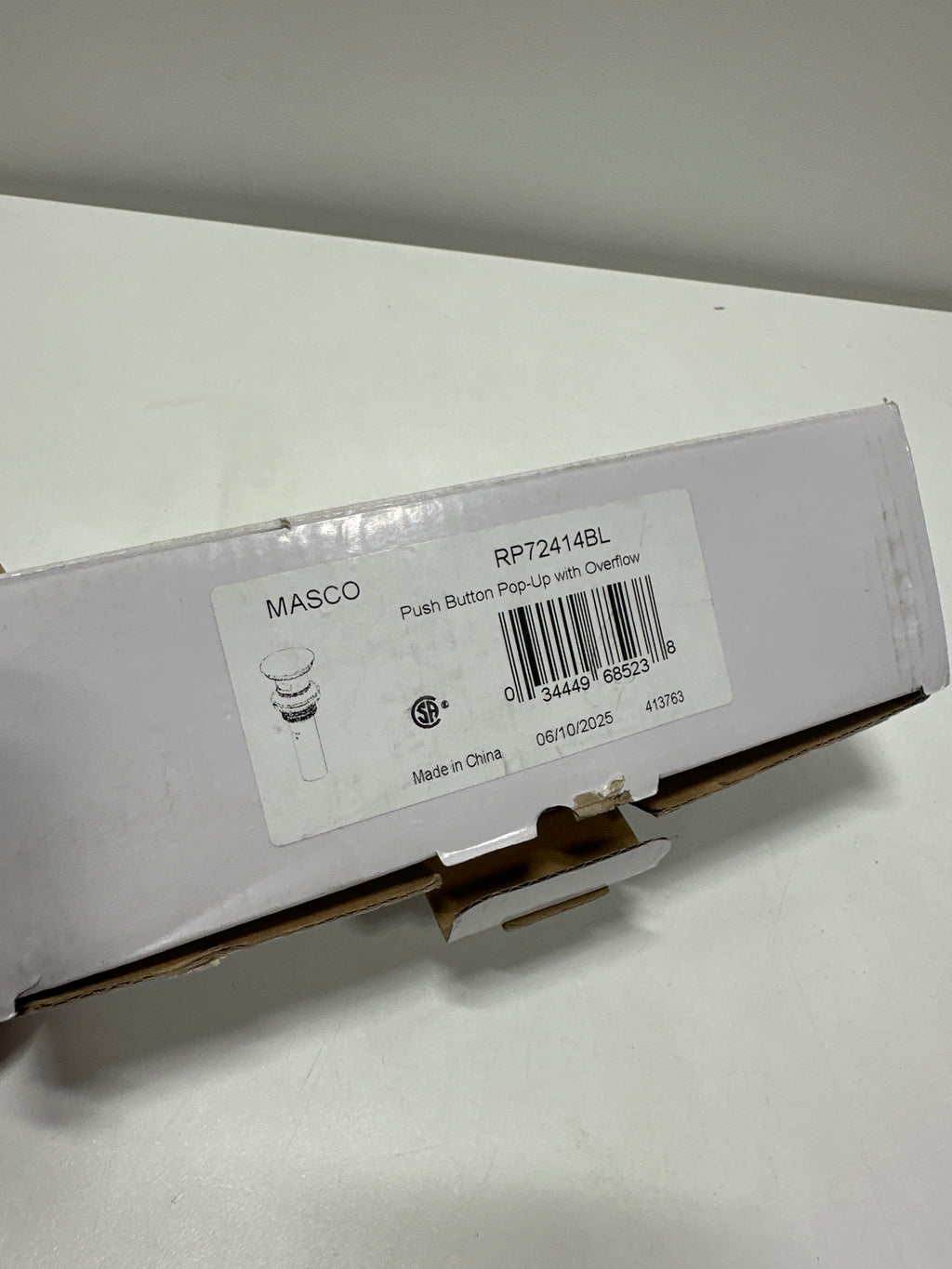 Brizo RP72414 1-5/8" Push Button Drain Assembly