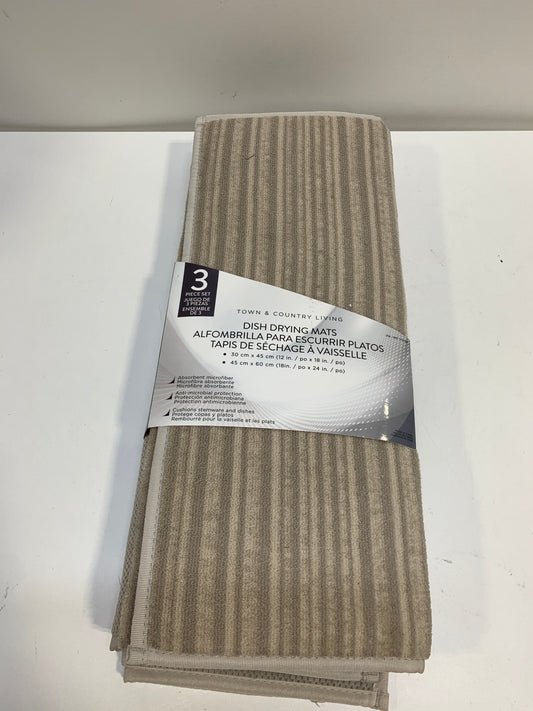 Town and Country Living Natural Stone Microfiber Dish Drying Mats 3 Piece Set