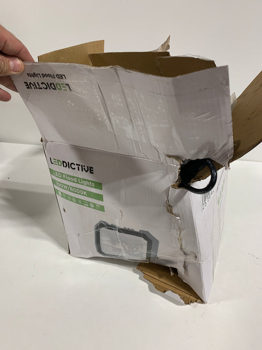 Pack LED Flood Lights Outdoor, 100W 10000LM Super Bright Floodlight Outside Work Light with 5.9FT Plug, IP65 Waterproof 6000K Outdoor LED Flood Light for Garage, Yard, Lawn, Garden