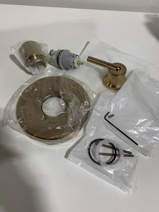 Scratch Delta Trinsic Gold 1-Handle Wall-Mount Valve Trim Kit in Champagne Bronze
