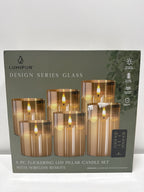 LumiPur Premium Design Series Glass Natural Glow Flameless LED Candle 6 Pack with Remote