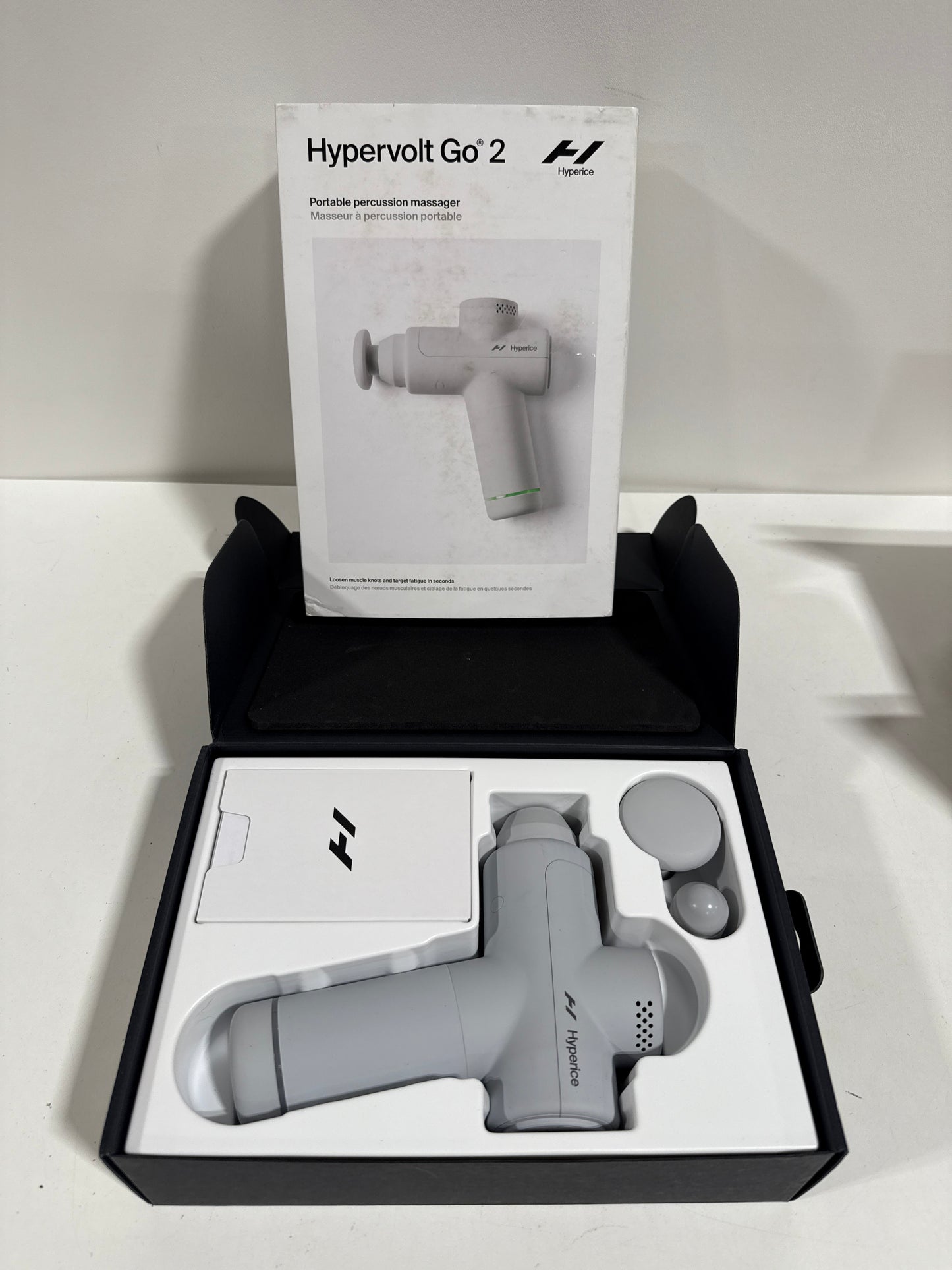 Used Hyperice Hypervolt Go 2 Full Body Massage Gun Arctic Gray