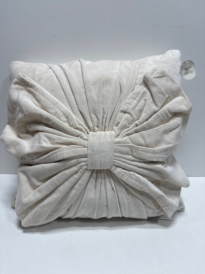 20"x20" Velvet Bow Throw Pillow Cream - Threshold designed with Studio McGee