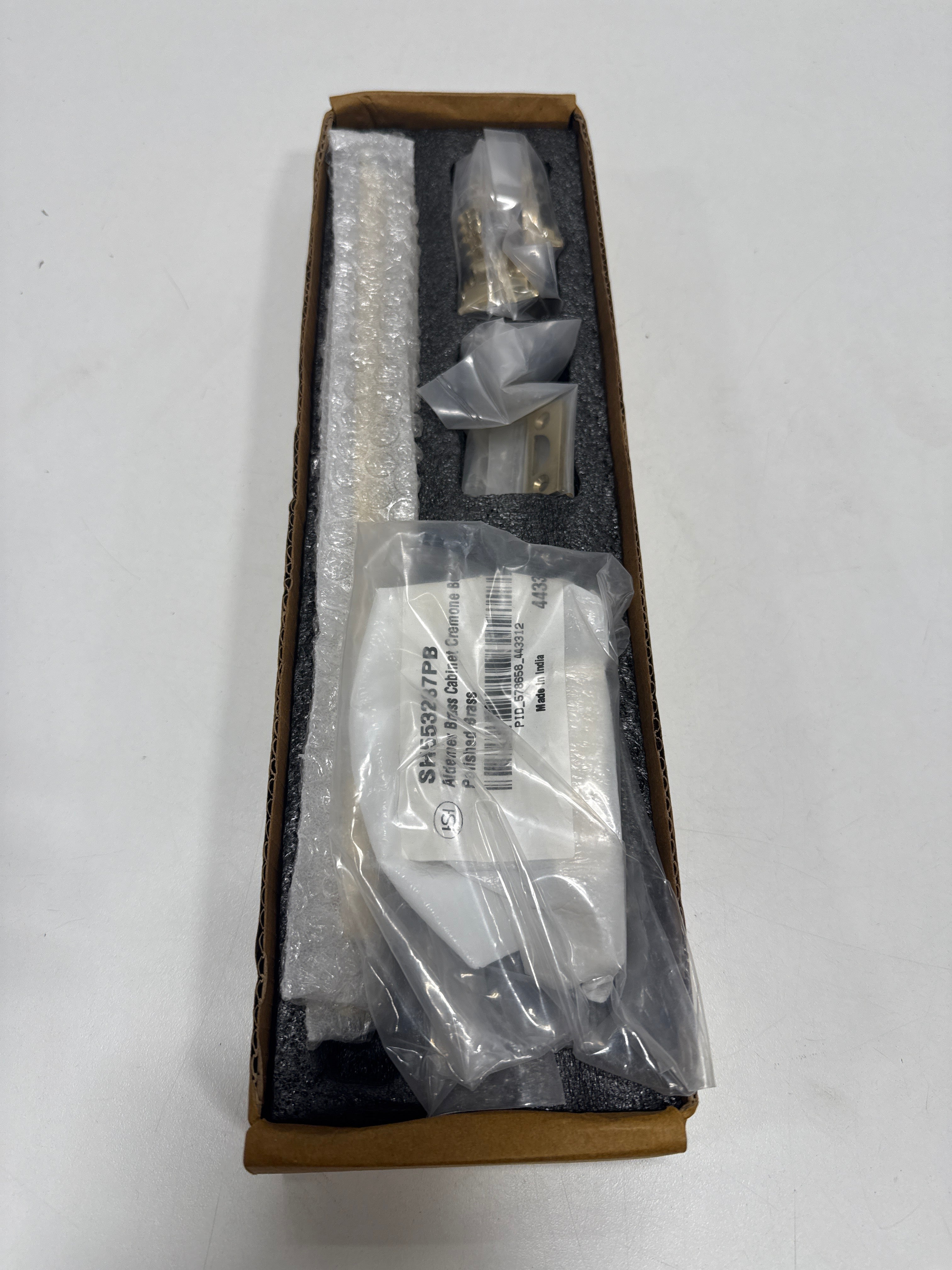 Signature Hardware 955209-1.5 Aldemer 24 Inch Tall Cabinet Cremone Security Bolt Polished Brass - *Tools Hardware & Misc