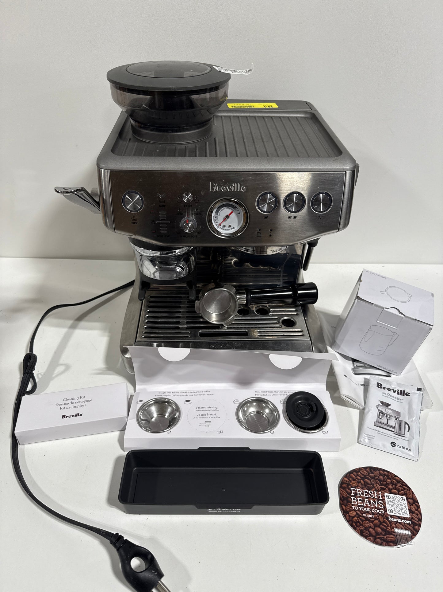 Used Breville - the Barista Express Impress Espresso Machine - Brushed Stainless Steel