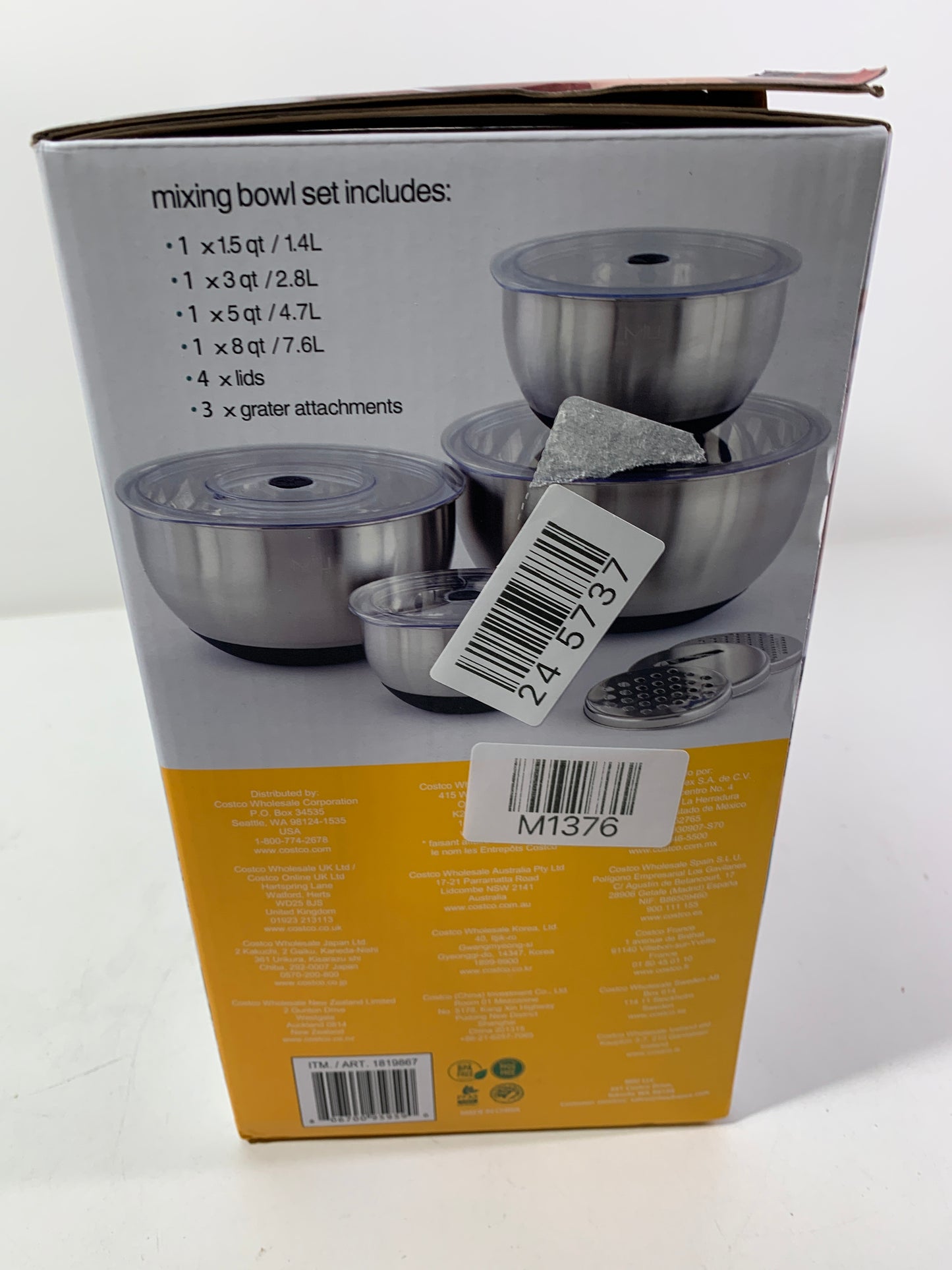 See Desc MIU Stainless Steel Mixing Bowls with Graters, Set of 4