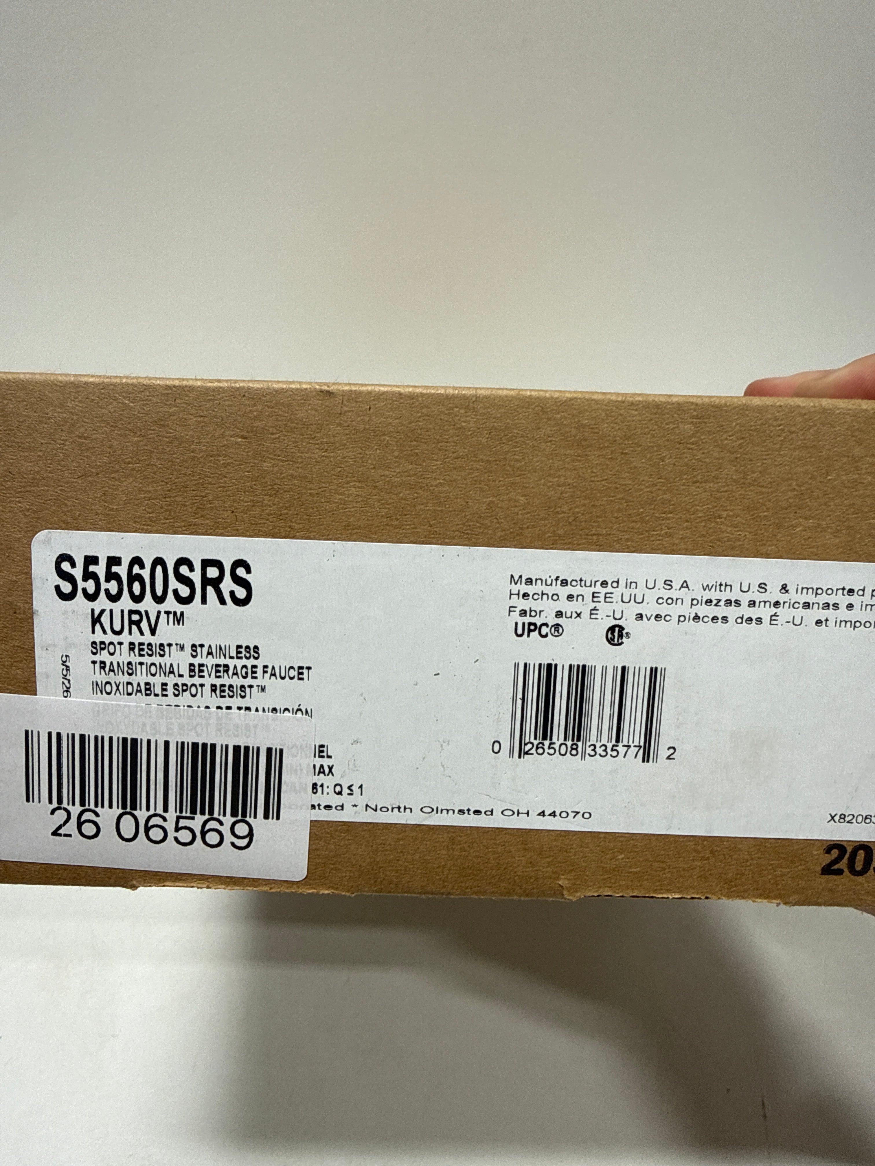 See Desc. - Moen S5560SRS Spot Resist Stainless Kurv One-Handle High Arc Single Mount Cold Water Beverage Faucet with Optional Filtration System