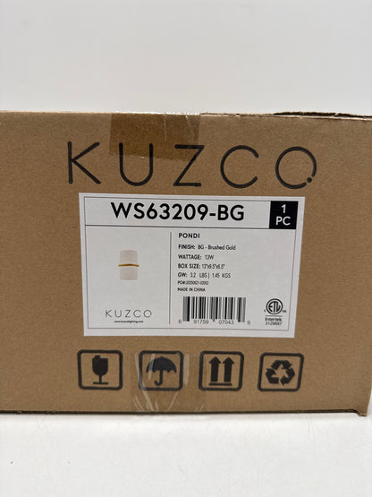 Kuzco Lighting WS63209-BG Pondi Wall Sconce LED, Brushed Gold