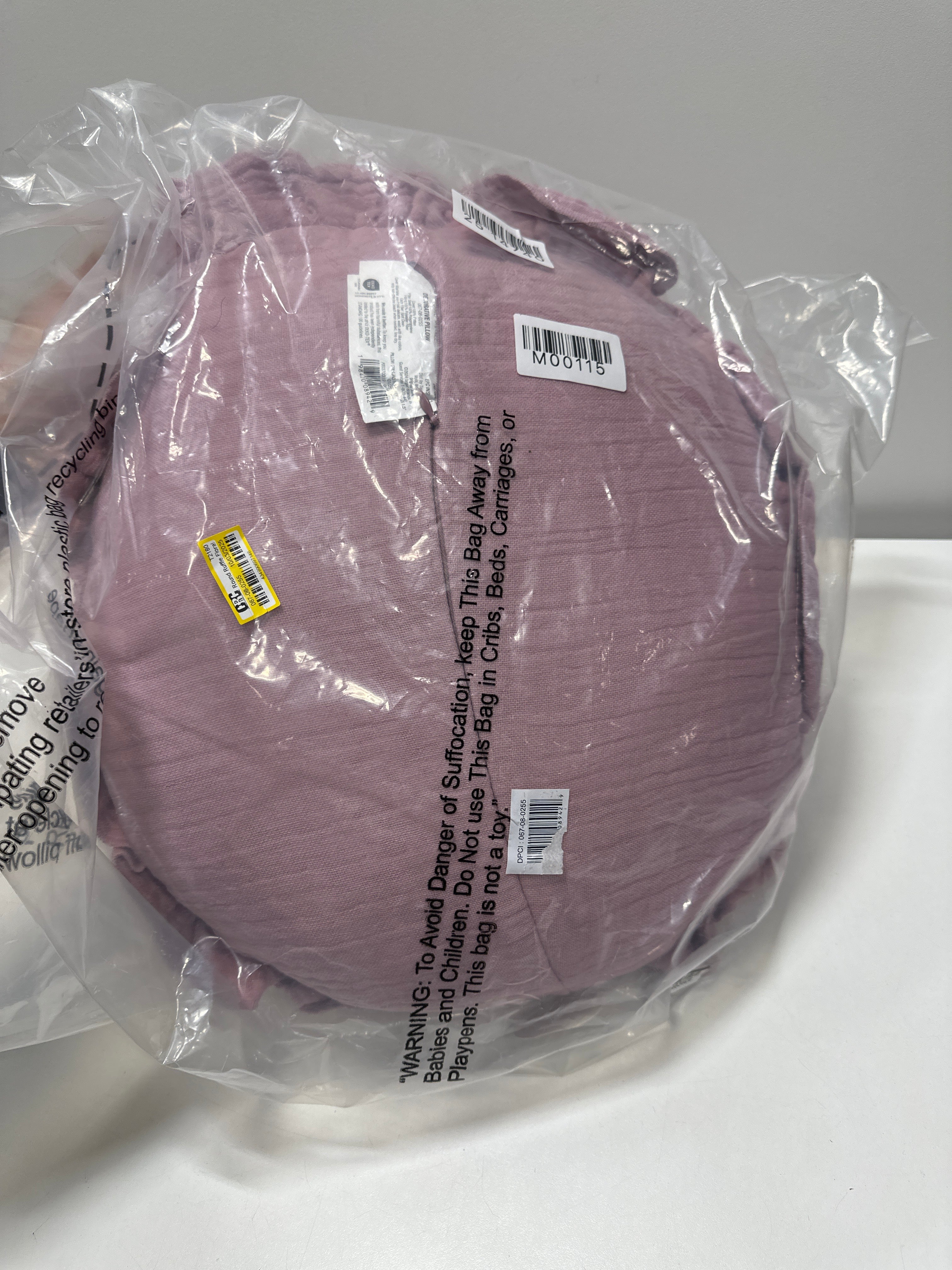 Round Ruffle Floral Jacquard Pillow Purple/Cream - Threshold™ Designed with Studio McGee - *Bedding