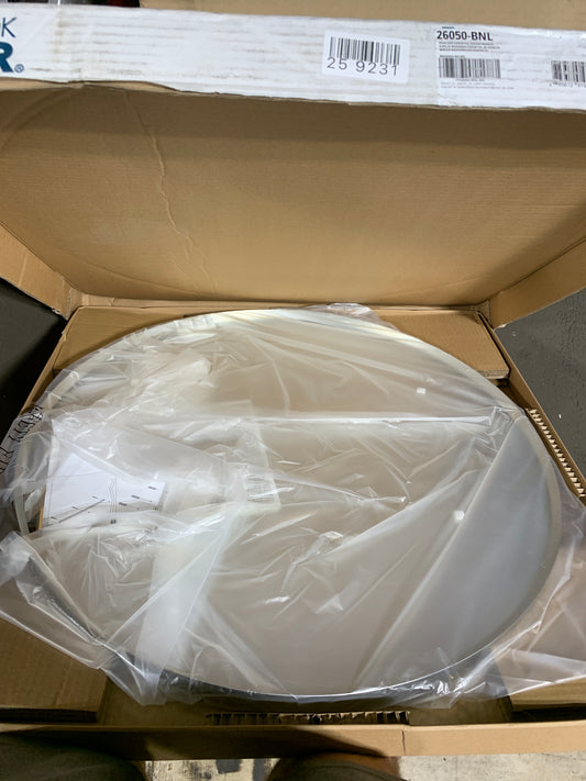 Kohler K-26050 Essential 28-1/8" Diameter Modern Circular Framed Bathroom Wall Mirror Brushed Nickel