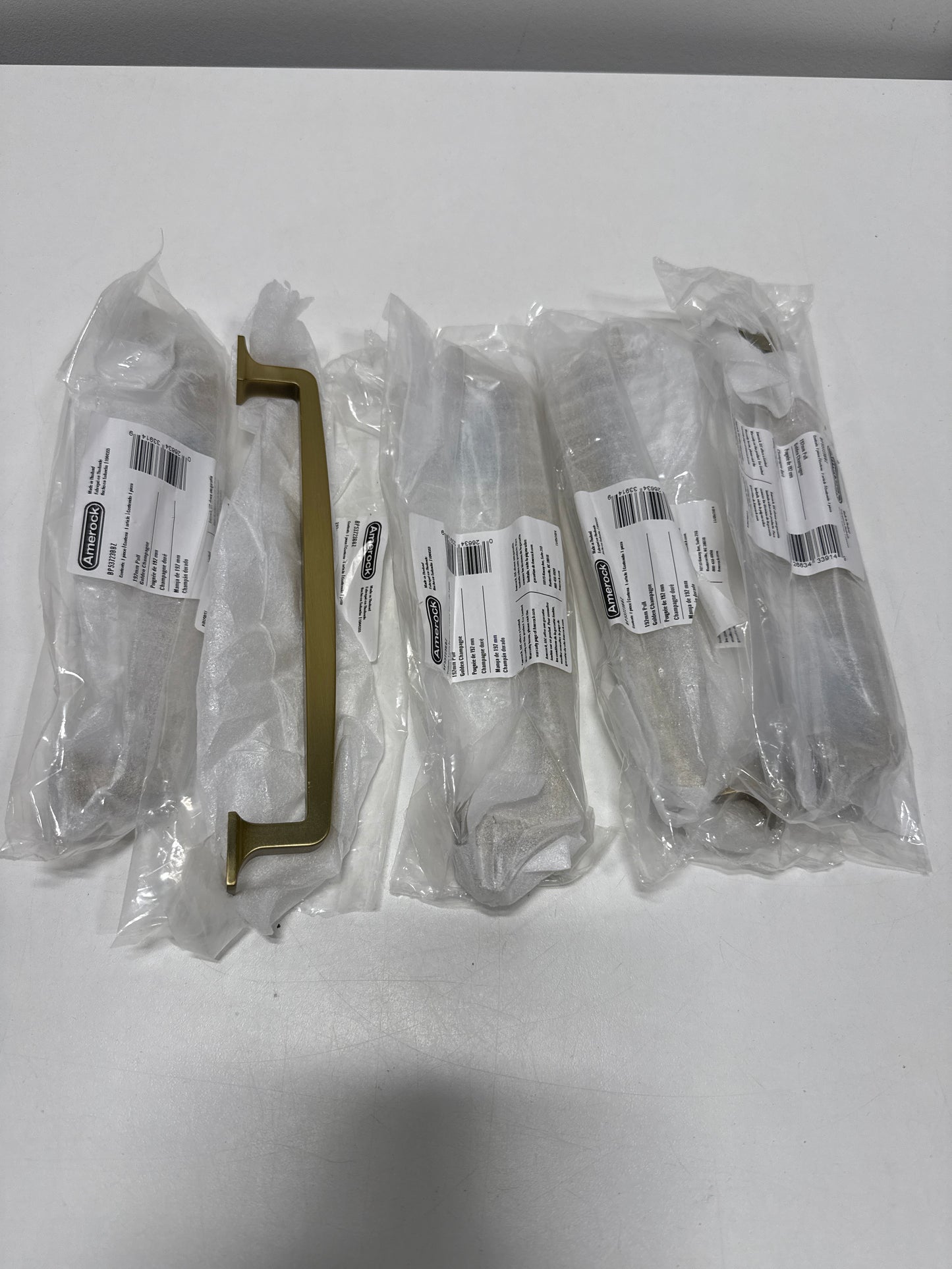 5 x Westerly 7-9/16 in. (192mm) Center-to-Center Golden Champagne Arch Cabinet Pull