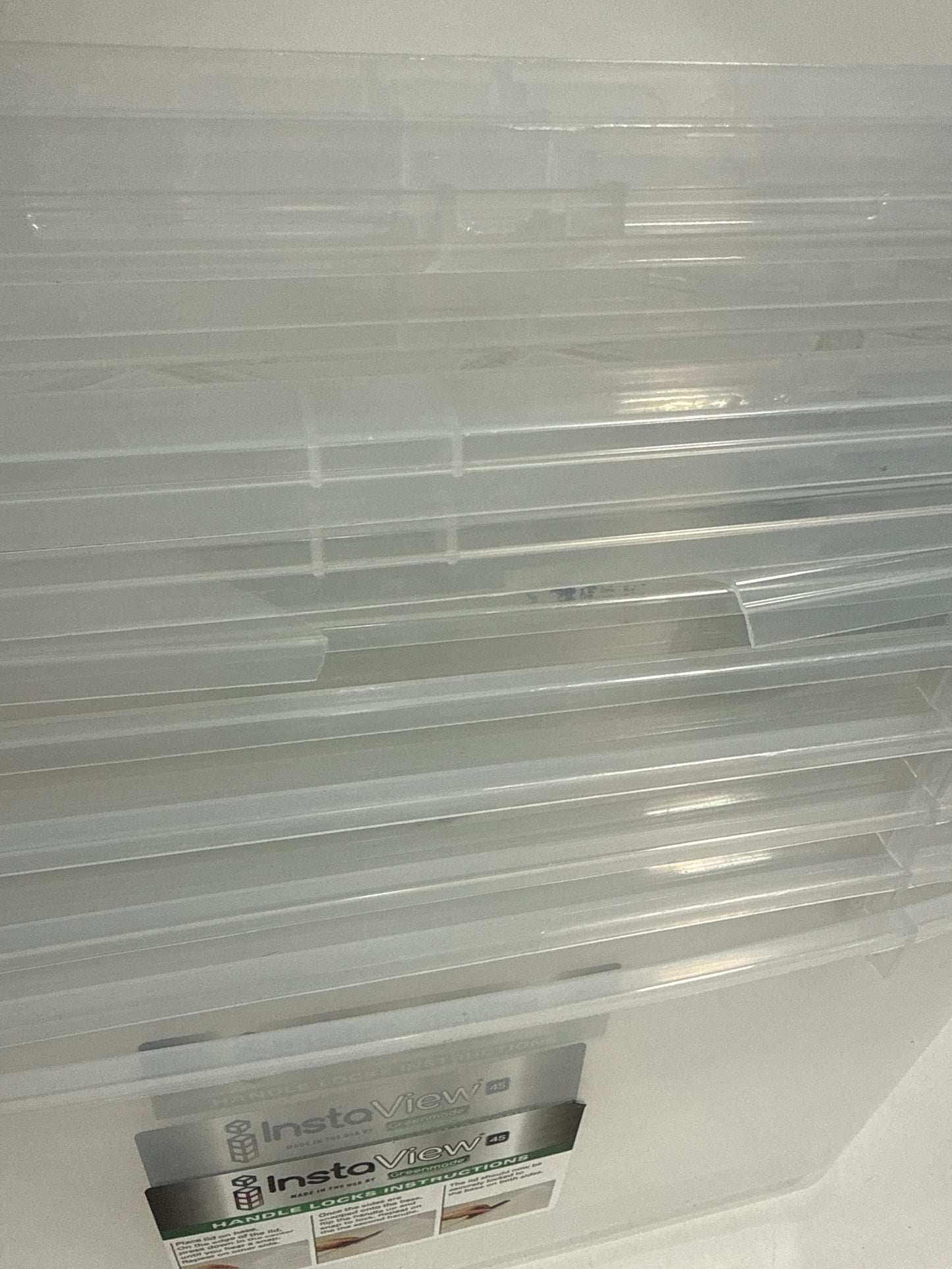 See Desc Greenmade InstaView 45 Multi-Use Storage Bin, 45 Quart, Clear, 6 Ct