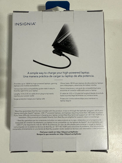 Insignia Universal 180W High-Power Laptop Charger - Black Color