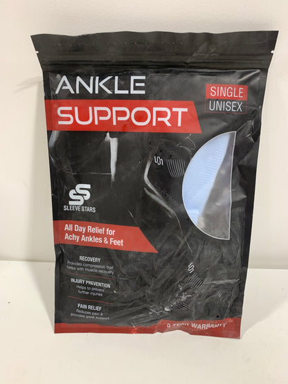 Sleeve Stars Ankle Brace for Sprained Ankle, Plantar Fasciitis Relief Ankle Support for Women, Ankle Compression Sleeve W/ Strap (Single/Light Blue)