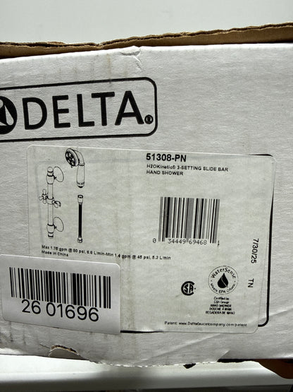 Delta Universal Showering Components H2O 1.75 GPM Contemporary Multi Function Hand Shower Package - Includes Slide Bar and Hose