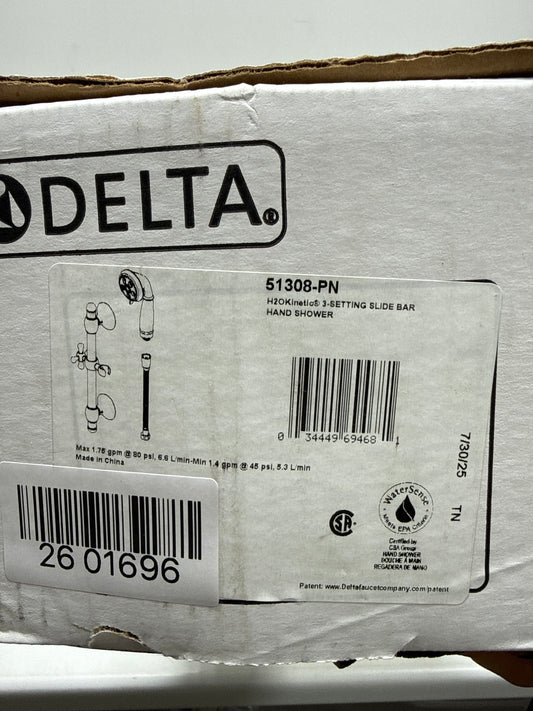 Delta Universal Showering Components H2O 1.75 GPM Contemporary Multi Function Hand Shower Package - Includes Slide Bar and Hose