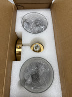Modern Tube Bathroom Vanity Light 2-Light Funnel Plating Brass Wall Light with Seeded Glass Shades