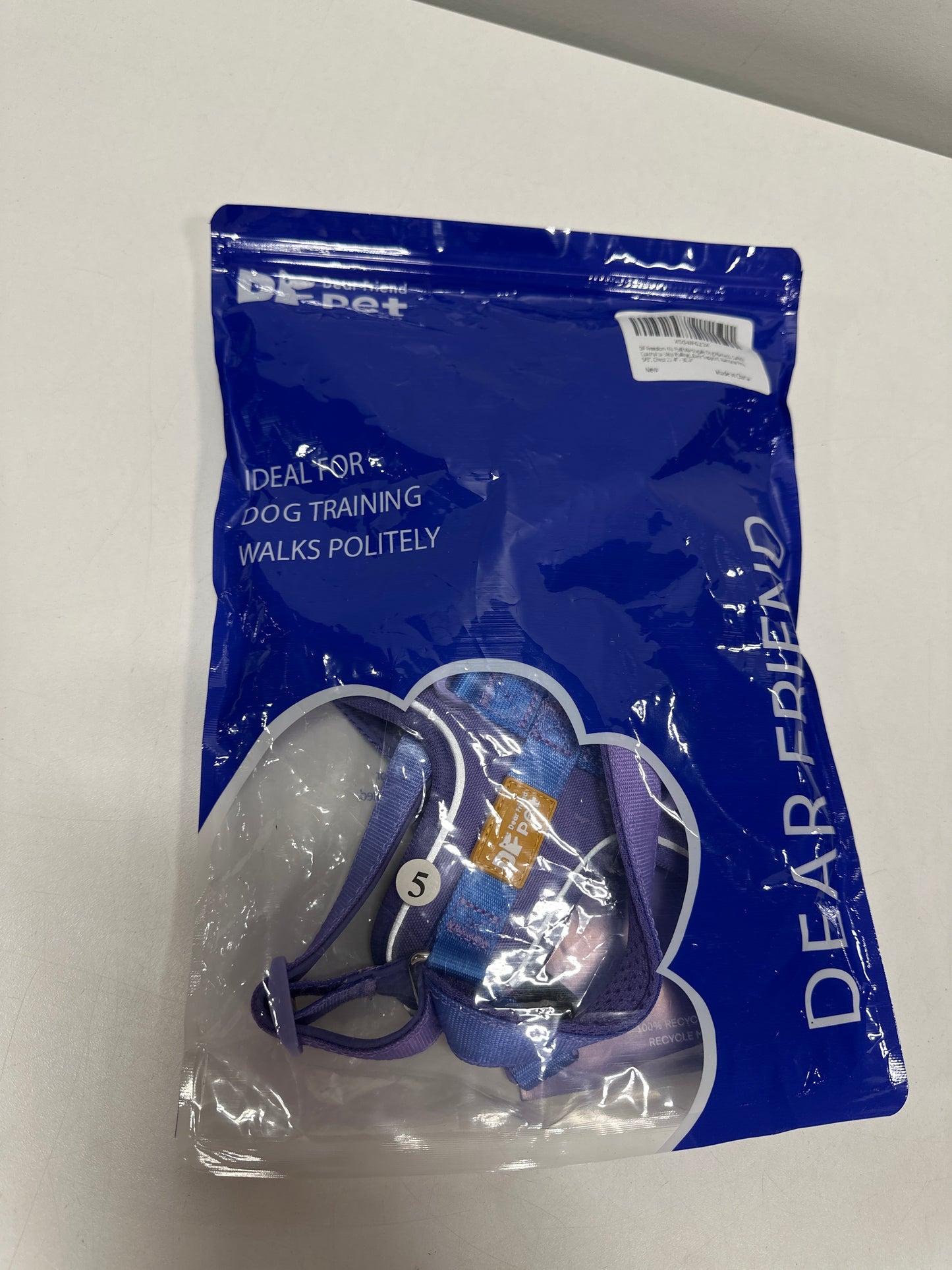 DF Freedom No Pull Martingale Dog Harness, Gentle Control for No Choking, Front Clip Harness with Reflective, Adjustable & Padded Handle for Easy Walking & Training, Rainbow, 3/4", Chest 22.4"-30.4