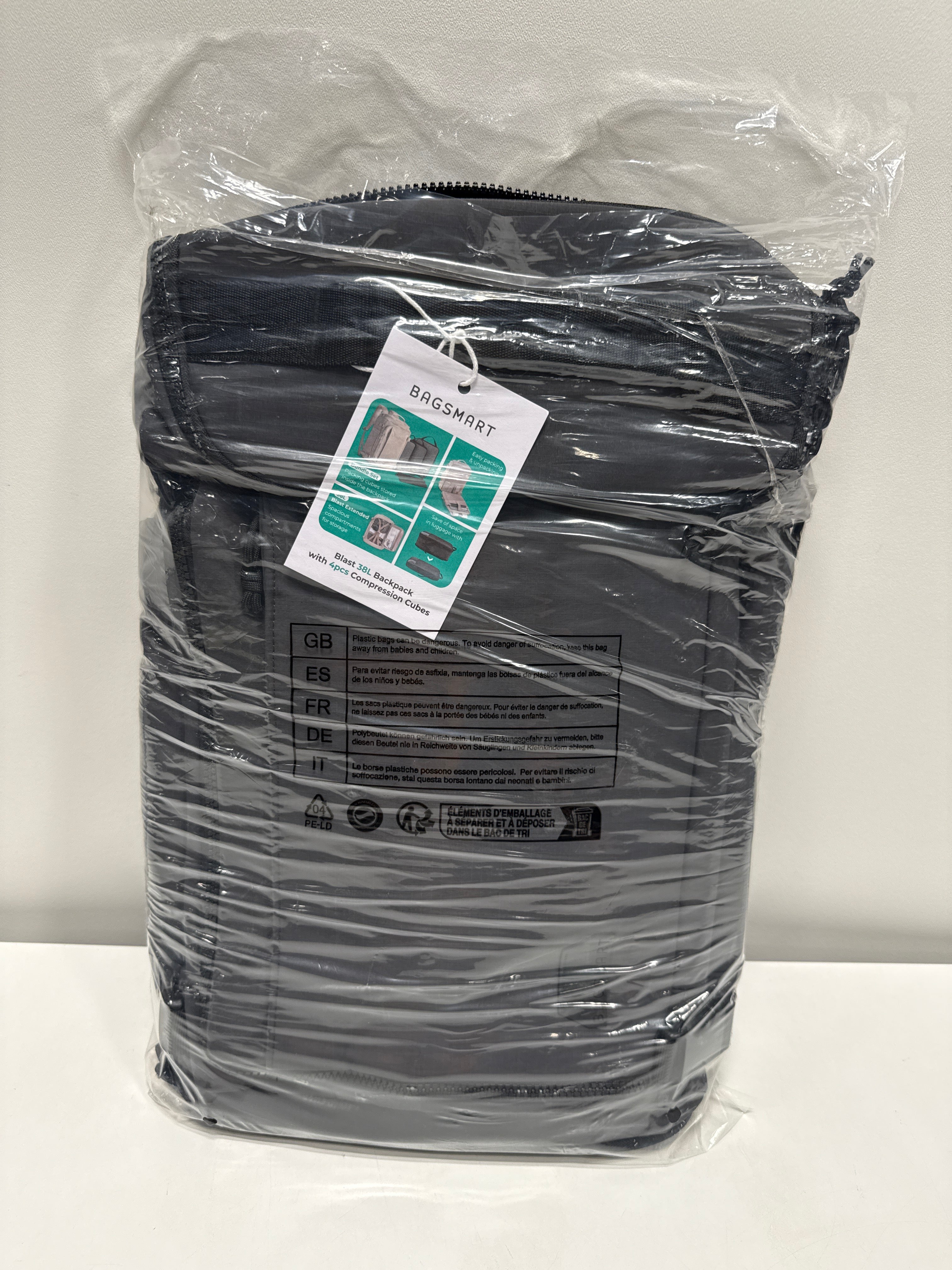 Bagsmart 38L Blast Backpack with 4-piece Compression Packing Cubes