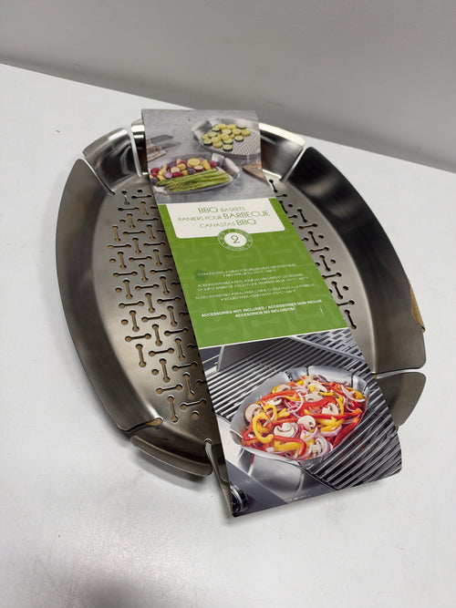 2 x Linkfair Stainless Steel BBQ Baskets,