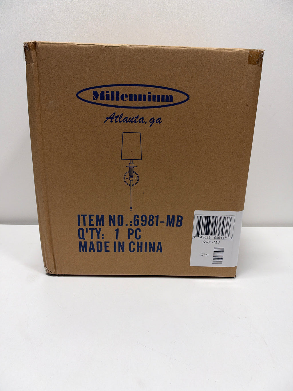 Millennium Lighting 6981 20" Tall Wall Sconce with Tapered Fabric Shade Matte Black Indoor Lighting Wall Sconces