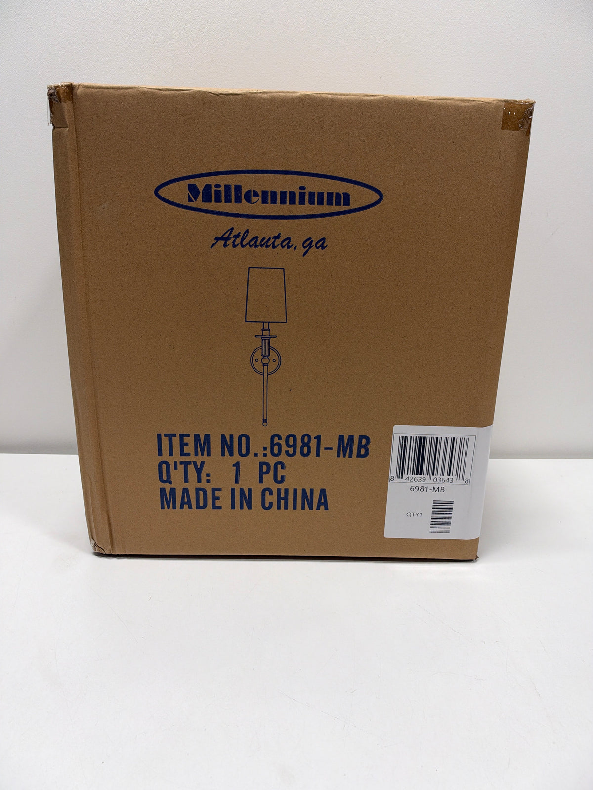 Millennium Lighting 6981 20" Tall Wall Sconce with Tapered Fabric Shade Matte Black Indoor Lighting Wall Sconces