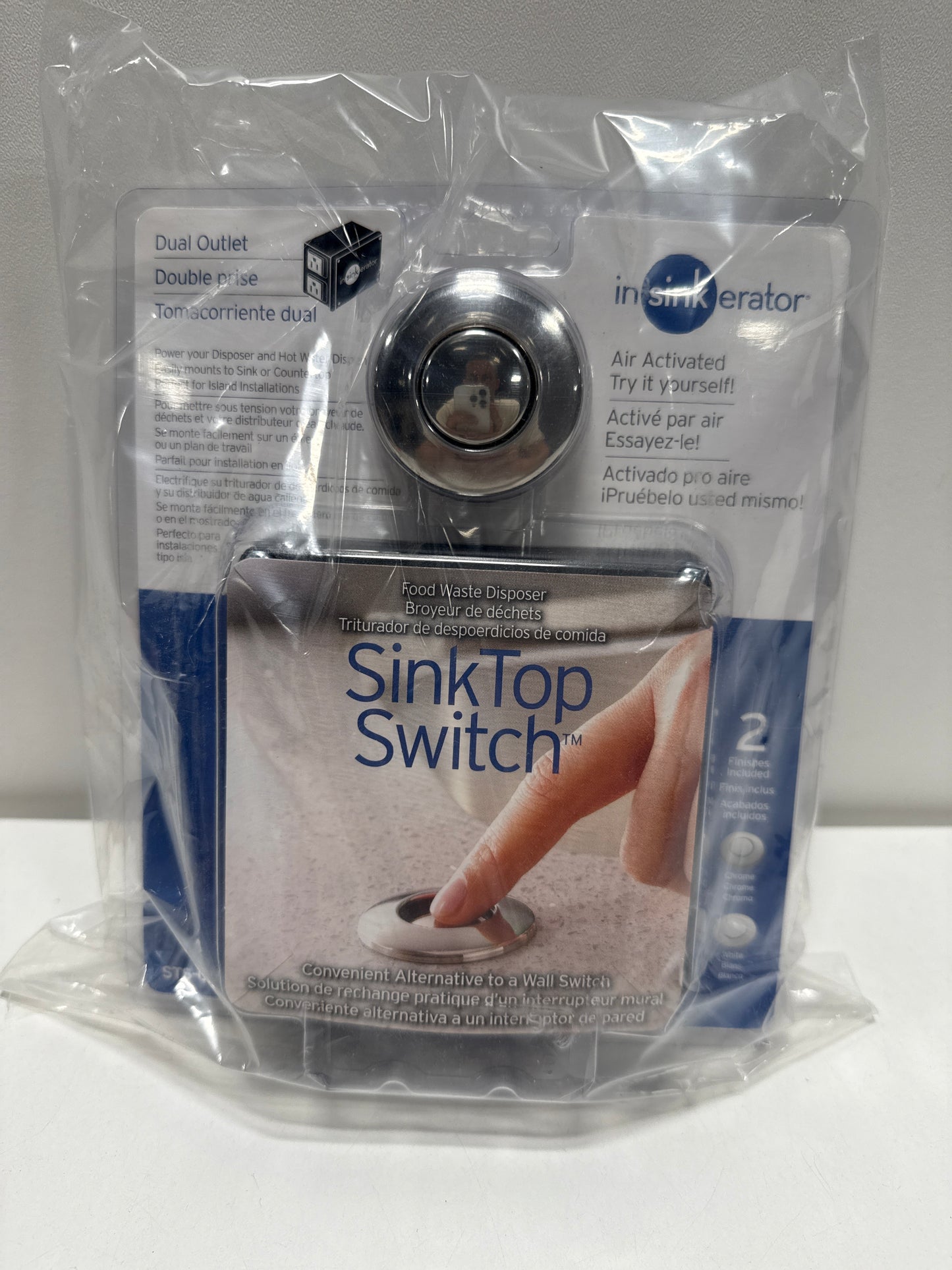 InSinkErator SinkTop Air Switch Dual Outlet Includes Chrome and White Buttons