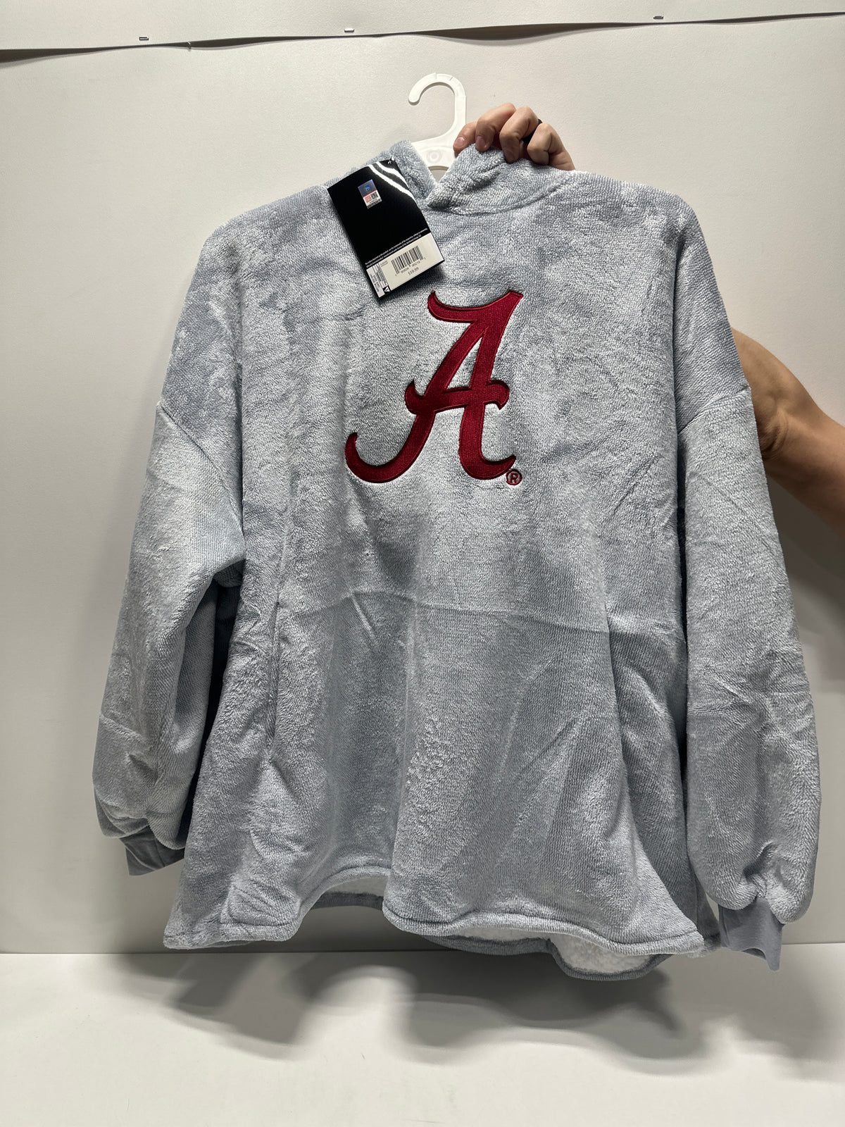 Northwest NCAA Alabama Crimson Tide Hoodler Oversized Sherpa Pullover Hoodie with Embroidered Logo