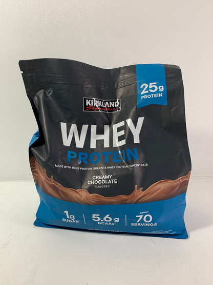 Kirkland Signature Whey 25g Protein,1g Sugar,5.6g BCAAs,about 70 Servings Creamy Chocolate Flavorted