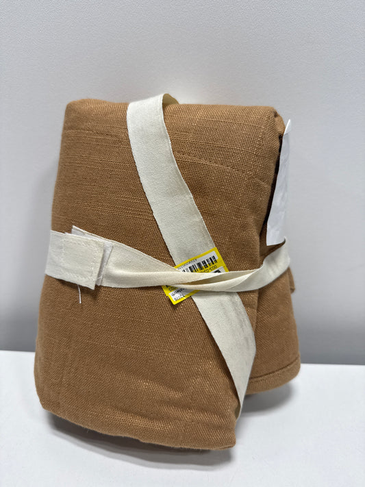 Standard Heavyweight Linen Blend Quilt Pillow Sham Warm Brown - Casaluna™: Zipper Closure, OEKO-TEX Certified