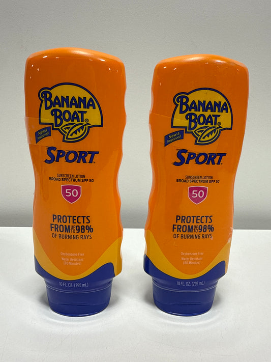 2 xBanana Boat Sport SPF 50 Sunscreen Lotion, 10 Fl Oz Each 09/2027