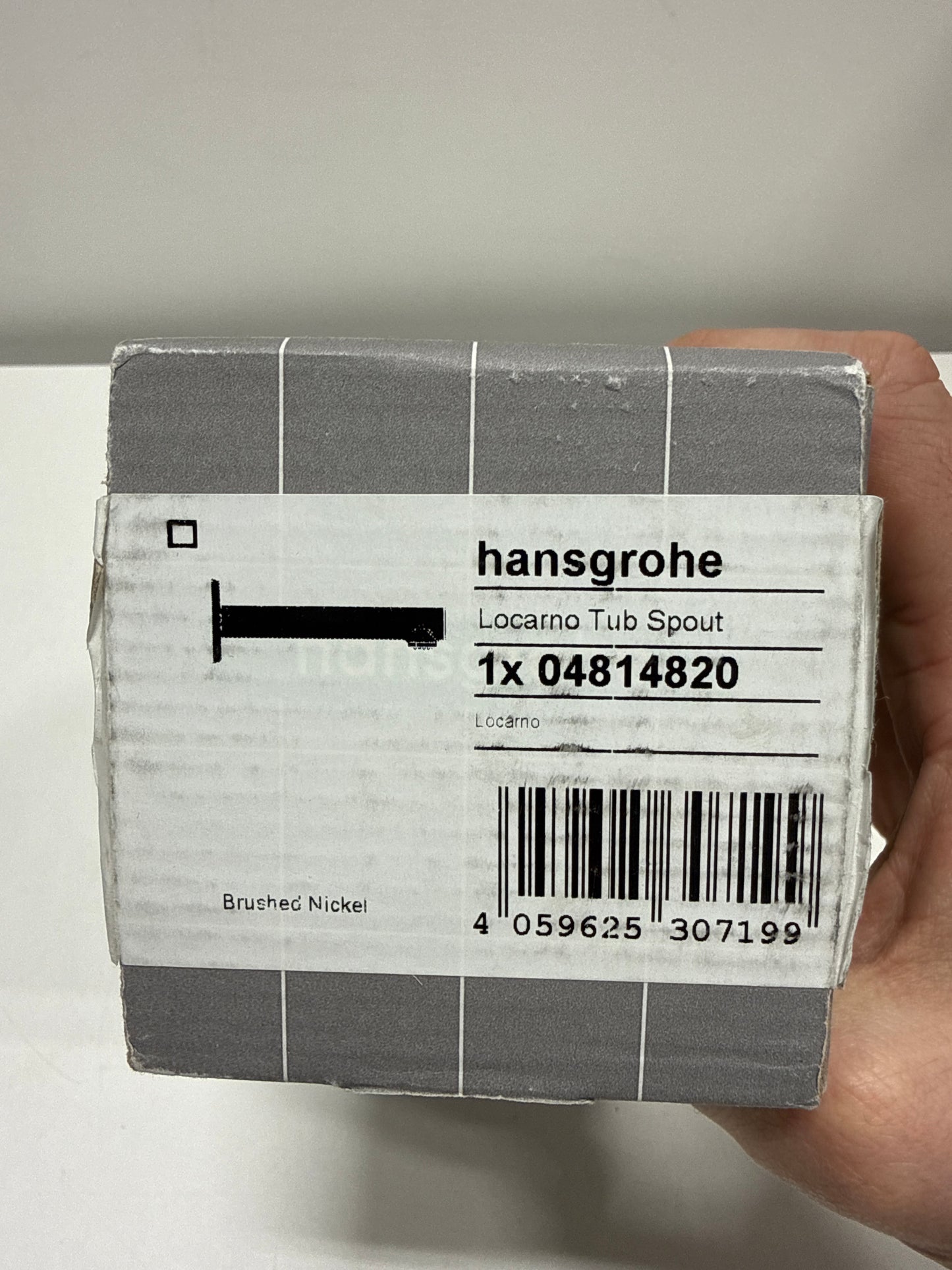 hansgrohe Tub Spout 3-inch Transitional Tub Spout in Brushed Nickel, 04814820