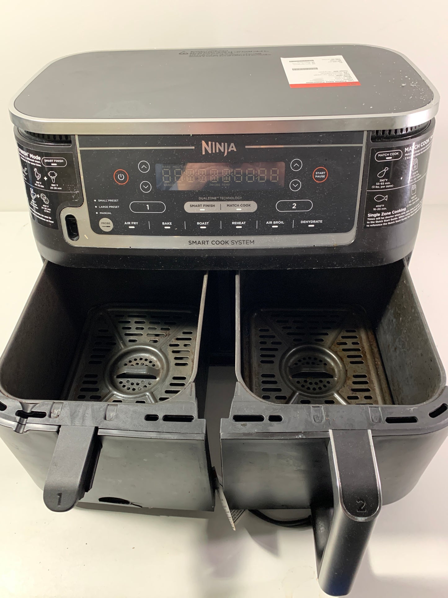 Used See Desc Ninja DZ550 Foodi 10 Quart 6-in-1 DualZone Smart XL Air Fryer